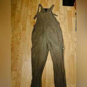 Utility Overalls in Olive Green
